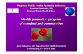 Health promotion program of marginalized communitiesec.europa.eu/health/sites/health/files/social... ·  · 2016-11-25Health promotion program of marginalized communities ... Health