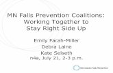 MN Falls Prevention Coalitions: Working Together to … Falls Prevention Coalitions: Working Together to Stay Right Side Up Emily Farah-Miller Debra Laine Kate Selseth n4a, July 21,