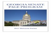 GEORGIA SENATE PAGE PROGRAM - Georgia State … to the Georgia Senate Page Program! ... Upon adjournment of the Senate, see the Page Director to sign out on the page payroll sheet.