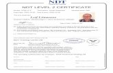 NDT LEVEL 2 CERTIFICATE - Weld Tech Weldingweldtechwelding.se/onewebmedia/ndt_level2_vt.pdf · Fulfils all requirements of examination and certification ... based on visual acuity