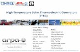 High-Temperature Solar Thermoelectric Generators … · Solar thermoelectric generator expertise JPL HT TE Converter fabrication Testing and performance Solar thermal systems CSM