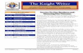 The Knight Writer - Knights of Columbus 893 Council 9349 Knight Writer... · Christians in order that we may serve ... • Form 100- Please return completed forms to the ... degree.