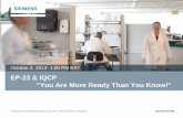 EP-23 & IQCP “You Are More Ready Than You Know!”€¦ ·  · 2013-10-02EP-23 & IQCP “You Are More Ready Than You Know! ... POC devices were principle drivers in starting the