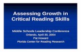 Assessing Growth in Critical Reading Skillsfcrr.org/assessment/pdf/Midschrev1.pdf · Assessing Growth in Critical Reading Skills ... Test of Word Reading Efficiency (TOWRE) Gray Oral