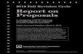 2012 Fall Revision Cycle Report on Proposals - NFPA · i 2012 Fall Revision Cycle ROP Contents by NFPA Numerical Designation Note: Documents appear in numerical order. NFPA No. Type