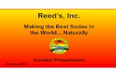 Reed’s, Inc.reedsinc.com/ir/pdfs/REEDS-Investor-Presentation.pdfDistribution!Founded in 1989, Reeds is now an industry leader !Distributed in over 100 supermarket chains !Present