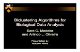 Biclustering Algorithms for Biological Data Analysis€¢ If all weights are binary, biclustering becomes biclique finding. 7 NP-complete Genes Conditions. 8 ... • bicluster is biclique
