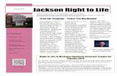 Jackson Right to Lifejacksonforlife.org/docs/Jackson RTL Aug 2016 Newsletter.pdfAugust 2016 Jackson Right to Life In This Issue 40 Days for Life 2 Prolife ... Vicar of St. Gerard,