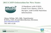 2015 CSFP Orientation for New States - Food and … CSFP Orientation for New States Foods Fact Sheets, FNCS Recipes, and Useful Nutrition information. 1 ... • Search database of