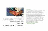 Voice REhabilitation following toral laryngectomyotolaryngology.wdfiles.com/local--files/laryngology/Voice... · Voice rehabilitation following total laryngectomy Abstract Despite