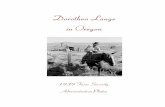 Dorothea Lange in Oregon - Oregon Cultural Heritage Commission Lange in Oregon ... 1953 Completes story for Life ... vaqueros who worked for the big cattle ranches in Southeastern