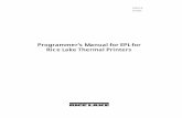 Programmer’s Manual for EPL for Rice Lake Thermal Printers · Edition B 02.2009 Programmer’s Manual for EPL for Rice Lake Thermal Printers