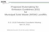Proposed Rulemaking for Emission Guidelines (EG) … Rulemaking for Emission Guidelines (EG) for Municipal Solid Waste (MSW) Landfills E.O. 13132 Federalism Consultation Meeting April