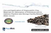 Use and Application of Organophilic Clay Materials for ... · (cm) Log Koc Conc at 100 yrs Conc at 200 yrs Conc at 300 yrs Conc at 400 yrs Active Layer Mix of Organoclay and granular