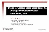 Analog Intellectual Property: Why, When, How - Hot Chips · Analog Intellectual Property: Why, When, How ... thin layer of interface to continuous real world ... Alcatel GSM Power