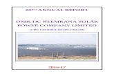 DMICDC NEEMRANA SOLAR POWER COMPANY LIMITED€¦ · DMICDC Neemrana Solar Power Company Limited is undertaking the project development activities for implementing a 06 MW Model Solar