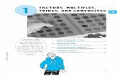 Factors, Multiples, Primes, and Composites • Chapter 1 Factors, Multiples, Primes, and Composites A number that is the product of a distinct factor multiplied by itself is called