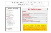 THE BIOLOGICAL PHYSICIST - APS Home · introductory courses for engineering and life sciences ... Biological Physics at Cal Poly Pomona ... chemical processes and UV radiation) ...