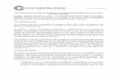 NR CNL Exploration and Development Update - KITCO · Continental Gold Provides an Exploration and Development Update for its Buritic ... approximately 1,700 metres above sea-level