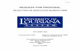 Search Firm RFP -- Final 8 - University of Louisiana ...ulsystem.edu/assets/docs/RFP620001-002.pdf · 1 of 19 REQUEST FOR PROPOSAL SELECTION OF EXECUTIVE SEARCH FIRM UNIVERSITY OF