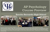 Rancho Bernardo High School - Poway Unified · Rancho Bernardo High School ... basis of their AP Exam grades. ... AP Psychology is a one term course that covers the following content.