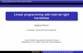 Linear programming with interval right handsides - …gold/COST_slides/remli.pdf · Linear programming with interval right handsides ... Nabila Remli Linear programming with interval