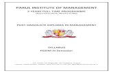 PARUL INSTITUTE OF MANAGEMENT - Parul Universityparuluniversity.ac.in/wp-content/uploads/2016/02/Updated-Semester... · PARUL INSTITUTE OF MANAGEMENT ... Discussion on Temporal study