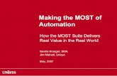 Automation - Unisys the MOST of Automation How the MOST Suite Delivers Real Value in the Real World Neville Kroeger, SMA Jim Malnati, Unisys