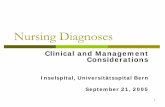 Nursing Diagnoses - Inselspital · medical and nursing diagnoses will insure providers ... Ineffective protection ... outcomes, and interventions