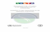 International Code of Conduct on the Distribution and Use of …€¦ ·  · 2013-01-09Guidelines on data requirements for the registration of pesticides . ... Publishing Policy