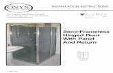 Hinged Door With Panel And Return - The Onyx Collection€¦ · Semi-Frameless Hinged Door With Panel And Return 393CV-1217 202 Anderson Ave., Belvue, KS 66407 Phone: 800-669-9867