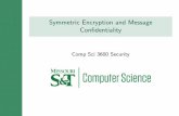 Symmetric Encryption and Message Confidentialitytaylorpat/Courses_files/Intro...Part 2: Modern Symmetric Encryption Stream Ciphers and RC4 Steam Cipher Structure RC4 Algorithm Block