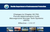 Changes to Chapter 62-762, Florida Administrative … Administrative Code Aboveground Storage Tank Systems ... • Storage tanks containing ... February 2017 Regional Training Session