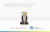 INTERNATIONAL TEAM EXCELLENCE AWARD - ASQ · Increased Employee Motivation ... are key business priorities for Coca-Cola Iberia. ASQ’s International Team Excellence Award