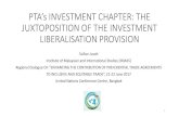 PTA’s INVESTMENT CHAPTER: THE JUXTOPOSITION … Investment Chapter and... · JUXTOPOSITION OF THE INVESTMENT LIBERALISATION PROVISION ... ASEAN FDI Inflow, ... Need for an effective