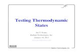 Testing Thermodynamic States - ferrodevices.com€¦ · Radiant Technologies, Inc. Testing Thermodynamic States Joe T. Evans, Radiant Technologies, Inc. January 16, 2011