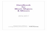 Handbook for Music Majors & Minors - Minnesota€¦ · Handbook for Music Majors & Minors 2016-2017 . 2 Table of Contents Music Majors Definition of a Music Major ... Music Theory/Composition