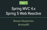 Spring MVC 4.x Spring 5 Web Reactive Part 1 @rstoya05 ...files.meetup.com/6015342/toronto-spring-mvc-4-and-5.pdf · Efficient scale 32. ... Reactive Programming A style of micro-architecture