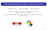 Fast Implementations of AES on Various Platforms · Fast Implementations of AES on Various Platforms Joppe W. Bos1 Dag Arne Osvik1 Deian Stefan2 1EPFL IC IIF LACAL, Station 14, ...