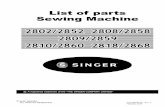 List of parts Sewing Machine - asya.com.brQUINA-SINGER-DO… · ... cover & cabinet bolt washer Bed ... Needle bar connecting stud hinge pin Needle bar clamping screw ... Needle bar