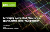 Matrix Block Structure In Sparse Matrix-Vector Multiplicationon-demand.gputechconf.com/gtc/2012/presentations/S0029-Leveraging... · Leveraging Matrix Block Structure In Sparse Matrix-Vector