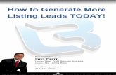 How to Generate More Listing Leads TODAY!learninglibrary.com/.../How_to_Generate_More_Listing_Leads_TODA… · How to Generate More Listing Leads TODAY! NOTES: ... Jack Canfield/Mark