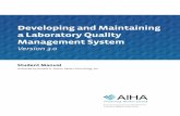 Developing and Maintaining a Laboratory Quality Management ... course/2. Student... · Developing and Maintaining a Laboratory Quality Management System Version 3.0 Student Manual