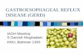 GASTROESOPHAGEAL REFLUX DISEASE (GERD) …iagh.org/Portals/44fa7561-56f7-47e4-a228-477ca071e439...GASTROESOPHAGEAL REFLUX DISEASE (GERD) IAGH Meeting S Darvish Moghadam KMU, Bahman