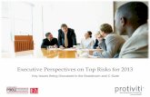 Executive Perspectives on Top Risks for 2013 - … Across Industry – Top Risks Risk Issues Overall ... Economic conditions in current markets ... Risk Issues 1. Update the company's