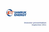 September 2011 - The Asset by Samruk... · Investor presentation ... Power plants of Samruk -Energy Power plants of Kazakhstan Unified Power ... Power plants of Samruk EnergyPower