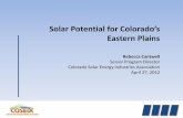 Solar Potential for Colorado’s Eastern Plainsgoldenplains.colostate.edu/green/green_docs/State-level activities... · Solar Potential for Colorado’s Eastern Plains ... Photo: