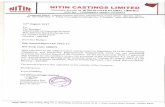 NITIN CASTINGS LIMITED - bseindia.com. Murlidhar Gupta (w.e.f. 25 th March, 2017) Company Secretary ... Thane – 400 601 Registrar & Share Transfer Agent Sharex Dynamic (India) Pvt.