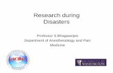 Research during Disasters - Critical Care Canada · Research during Disasters ... •Lack of infrastructure (electricity, ... • Have Emergency Department volumes increased from