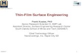Thin-Film Surface Engineering - NFPA Surface Engineering Frank Kustas, PhD Senior Research Scientist IV, AMP Lab Assistant Director, Surface Engineering Research Center